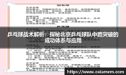 乒乓球战术解析：探秘北京乒乓球队中路突破的成功体系与应用